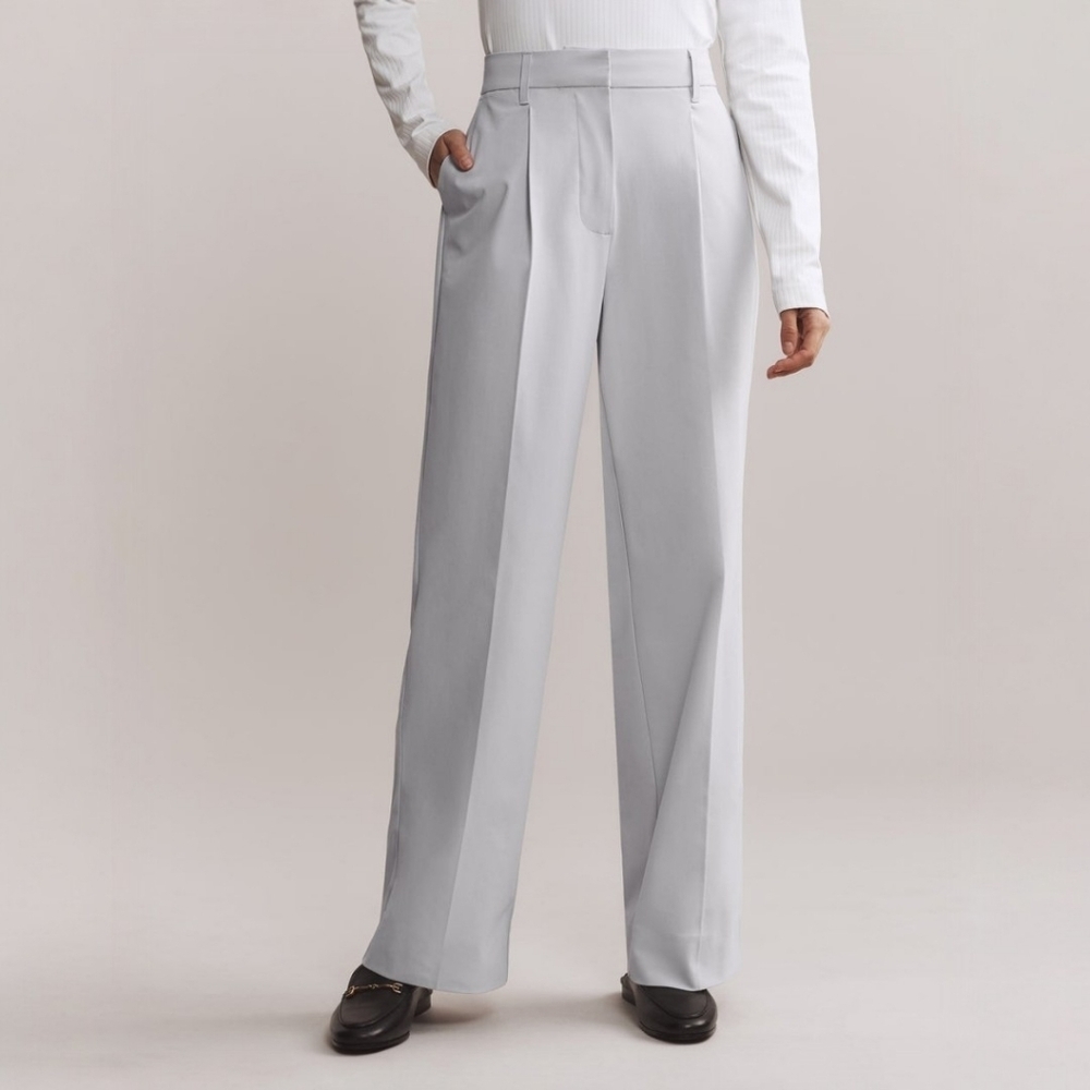 Rhone Gray Mist Commuter Pleated Trouser, 12, Quiet Luxury, Minimalist, Office